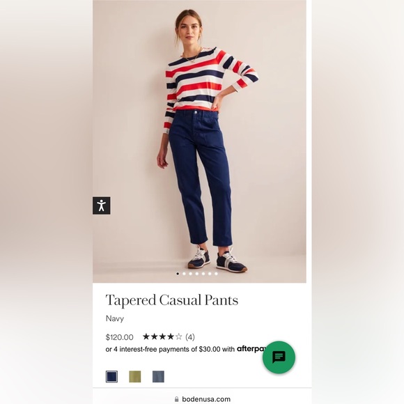 Boden Ankle Pant with Stripe - Picture 8 of 8